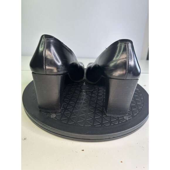 COACH 90s Vintage Womens 7.5 B Made in Italy 2.5” Block Heels Black Leather Y2K - Picture 5 of 10